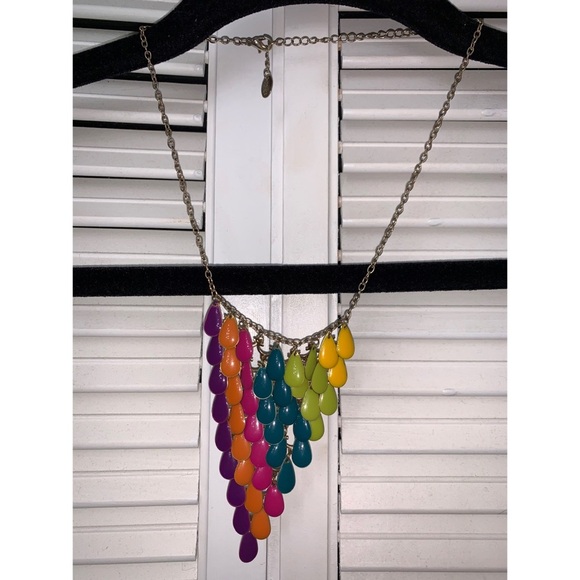 Claire's Jewelry - Claire’s Multicolored Peacock Tassel Necklace